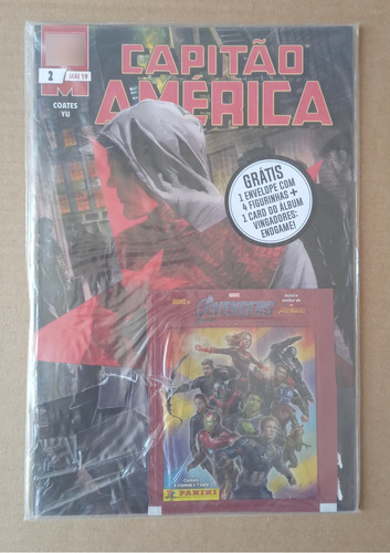 Capitão América - 3a Série/panini N° 2 - A Verdadeira América (lacrada) + 1 Envelope Com 4 Figurinhas + 1 Card Do Álbum Vingadores: Endgame