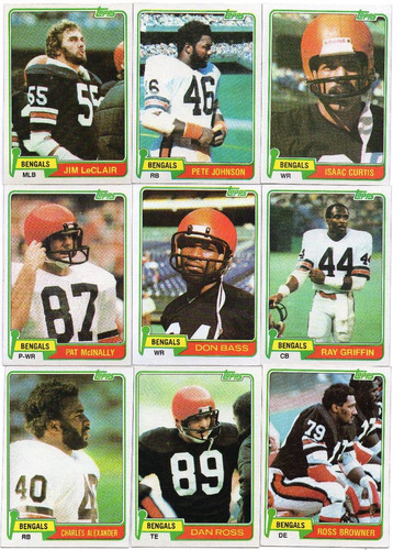 1981 Topps Complete Set With Rookies Bengals ( 12 ) 