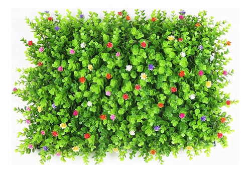Panel Pasto Jardín Vertical Con Flores Multicolor 60x40 Cm