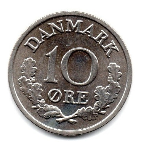 Dinamarca Moneda 10 Ore Año 1965 Km#849.1 Unc