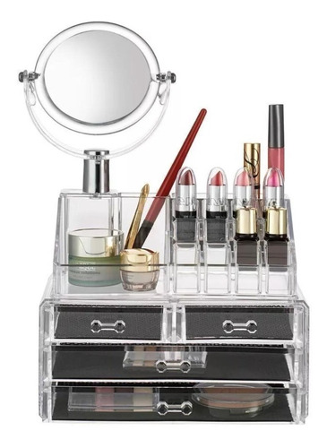 Imagen 1 de 3 de Cosmetiquero  Organizador De Maquillaje Con Espejo Jn 870