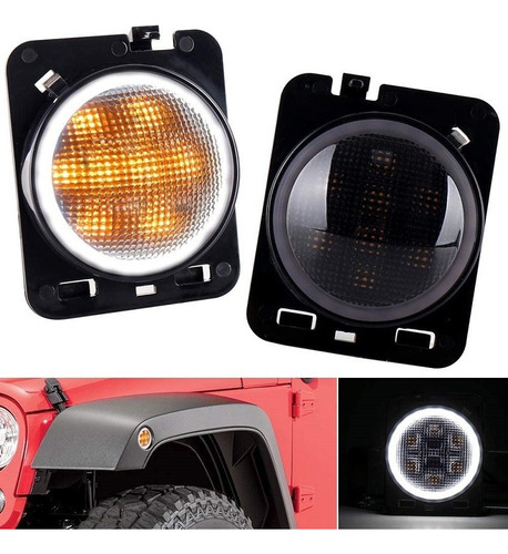 Y 2 Luces Laterales Led Para Jeep Wrangler Jk 2007-2018.