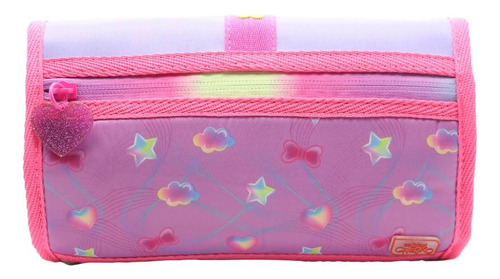 Cartuchera Escolar Plegable Simones Mushi Color Rosa Lisa