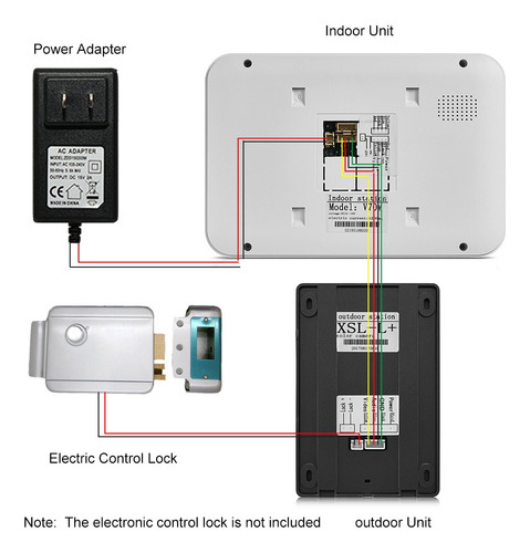 7 Pulgadas Video Puerta Teléfono Timbre Intercomunicador Kit