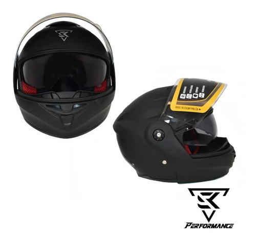 Casco Para Moto Sk Comodo Seguro Negro Mate Con Gafas Humo 