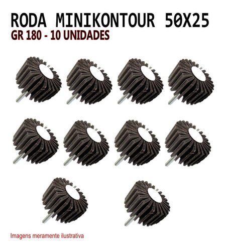 10 Peças Roda Pg Gr 0180 - 50x25 - Minikontour