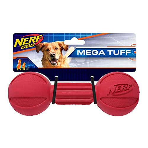 Juguete Para Perros Nerf Dog Barbell Chew, Grande, Rojo Medi