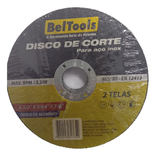 Disco De Corte Inox 4.1/2 X 3/64 Beltools Com 10 Unidades