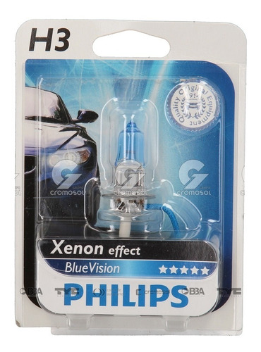 Lampara Phlips H3 (12336) 12v 55w Pk22s Blue Vision