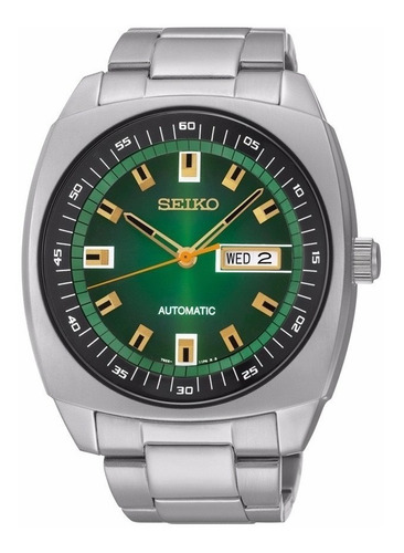 Relógio Seiko Recraft Automático Snkm97 Pulseira Couro Deplo