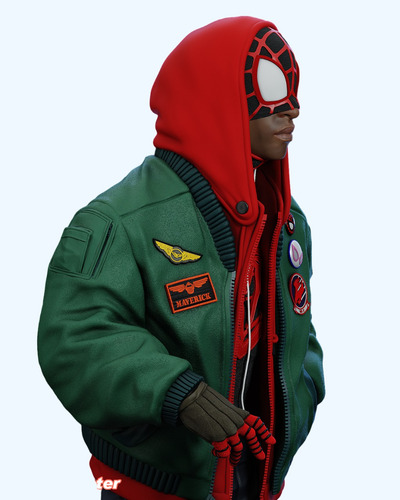Miles Morales Impresso Em Resina E Pintado Com Aerógrafo.