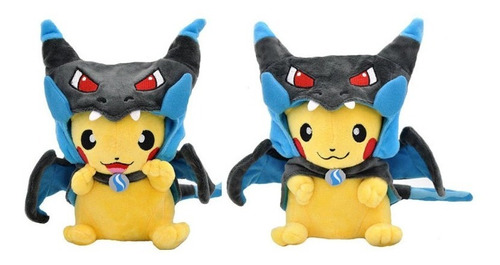 Peluche Pikachu Gorra Mega Charizar Pokemon Juguete 23 Cm