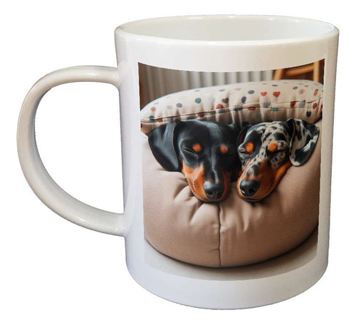 Taza Plastico Perro Salchicha Siesta Puff Almohadon