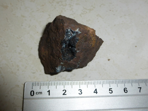 Mineral De Colección Escorodita Azul En Matriz Mina Ojuela