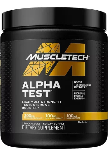 Alpha Test 240 Cápsulas  Muscletech, Testosterona Booster.