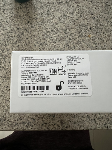 Celular Zte Axon 60 Lite (Usado)