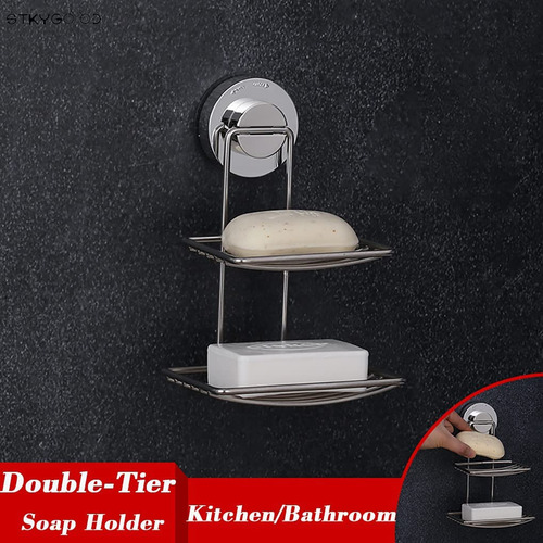 Jabonera Con Ventosa Para Ducha, Acero Inoxidable