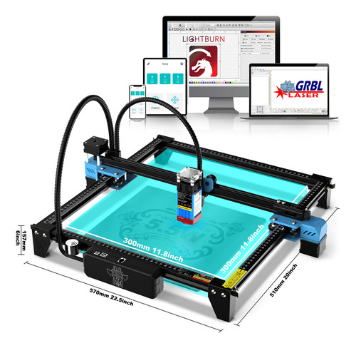 Impresora Grabadora Cnc Con Corte Láser 40w 30x30 Cm Wifi Tt