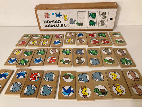 Juego Dominó De Madera Infantil Animales Excelente Calidad