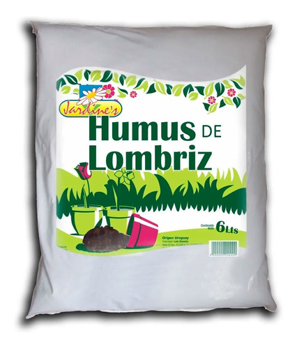 Humus De Lombriz Fertilizante Ecológico 6lt Jardines H Y T