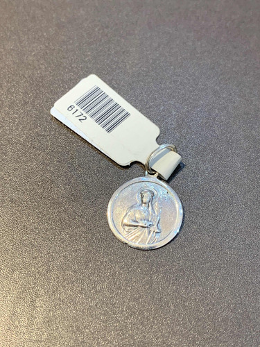 Medalla Chica De Santa Lucia En Plata 925, 1,4 Cm. Tuset