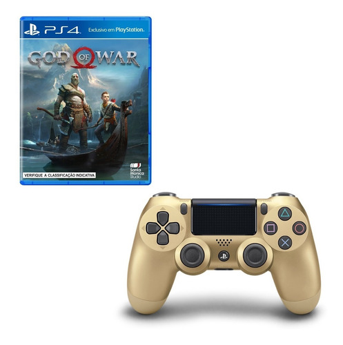 Controle Playstation Dualshock 4 Gold + God Of War Ps4