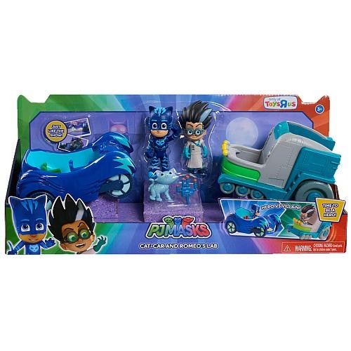 Pj Masks Cat-car And Romeo's Lab Vehicle Set