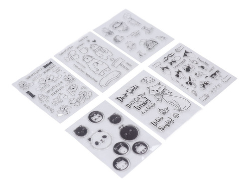 Imagen 3 de 10 de 6 Sellos De Silicona Transparente Con Diseño De Animales