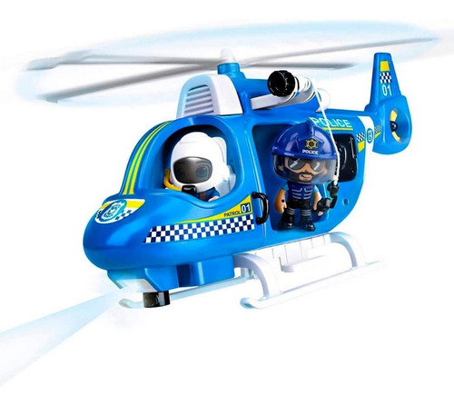 Pinypon Action Helicóptero Policia + Figura Y Accesorios