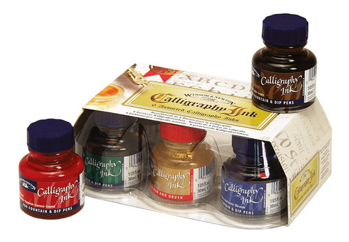 Conjunto De Tinta Para Caligrafia 06 Cores Winsor & Newton