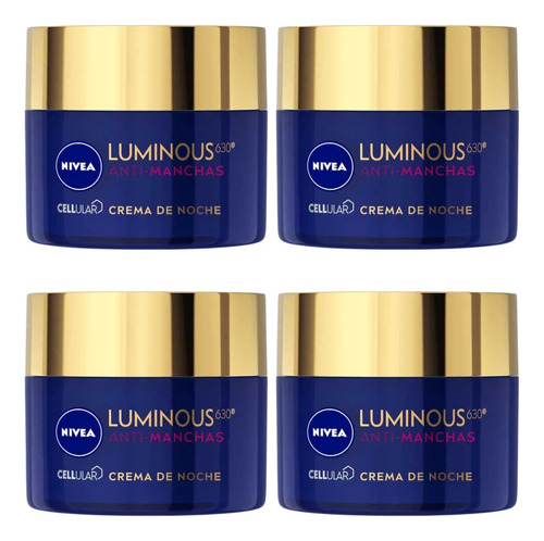 Combo X4 Nivea Crema Antimanchas De Noche Luminous630 50 Ml