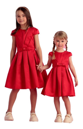 Imagem 2 de 4 de Vestido De Festa Infantil Petit Cherie Vermelho Modern 22570