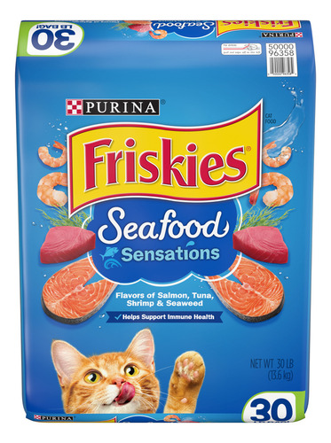 Purina Friskies Seafood Bolsa 30 Libras Salmón, Atún Camarón