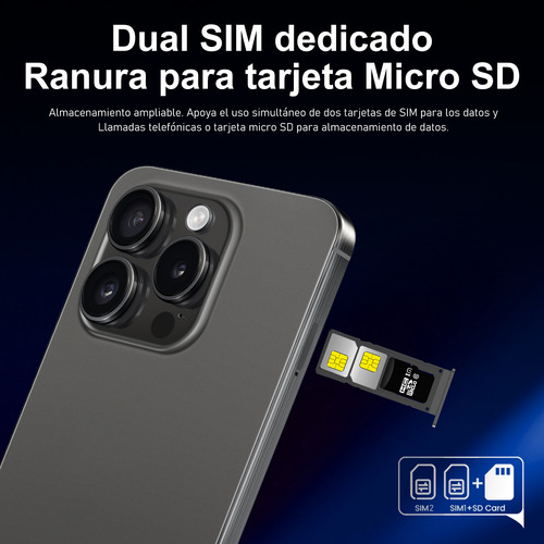 Android Celulares 3g I16 Pro Max 6.26 Pulgadas Barato Ram2gb Y Rom16gb Gris