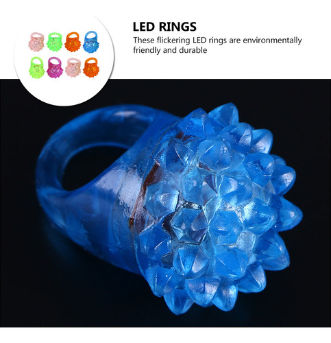 Anillos Led Brillantes Con Forma De Fresa, 8 Unidades, Para