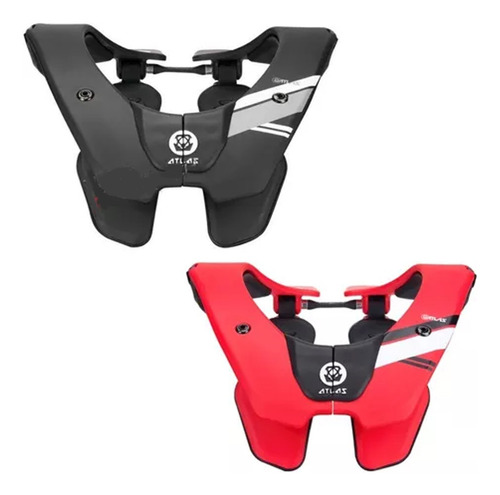 Protector Cervical Atlas Air Lite Cuello Motocross Karting Color Negro Talle L