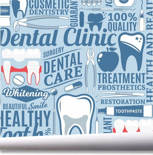 Papel De Parede Clinica Dentes Consultório Dentista A621