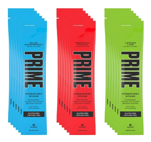 (2 Pack) Prime Hydration Sticks Polvo Bebida Zero Sugar