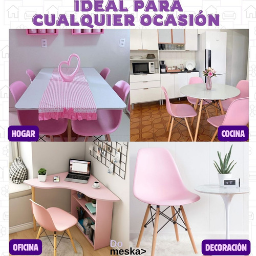 Set 6 Sillas Eames Minimalista Para Jardin Salas Comedor