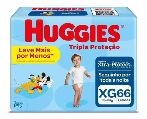 Fraldas Infantis Huggies Tripla Proteção Xg 66