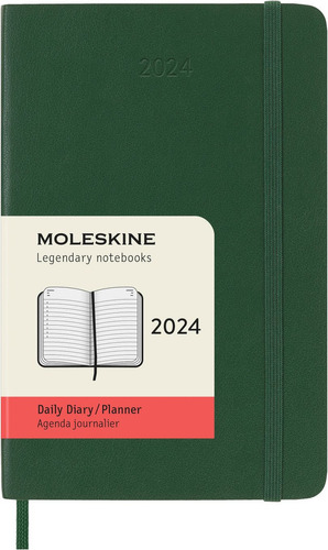 Agenda Moleskine Diaria 2024 (verde Mirto / Bolsillo)