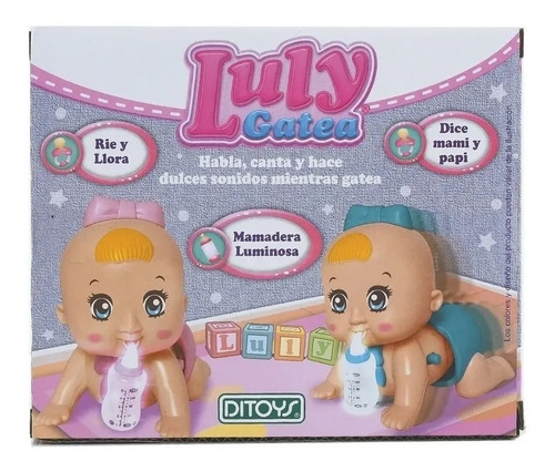 Imagen 2 de 5 de Luly Gatea Muñeca Con Mamadera Habla Rie Y Llora Ditoys