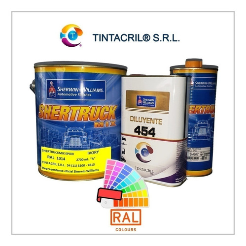 Pintura Epoxi Ral 1014 Kit X 4.5 Lts. Marfil Brillante
