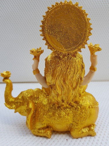 Deusa Lakshmi Hindu Elefante Decoração Resina Importado