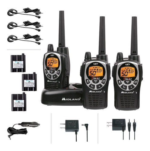 Radios Midland Gxt1000x3vp4 Alcance + De 36 Millas Kit-trio.