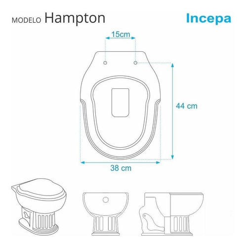 Assento Sanitário Soft Close Hampton Branco P/ Louça Incepa