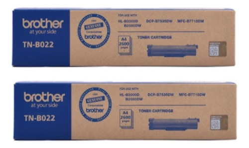 Paq. 2 Toner Brother Tn-b022 Dcp7535dw