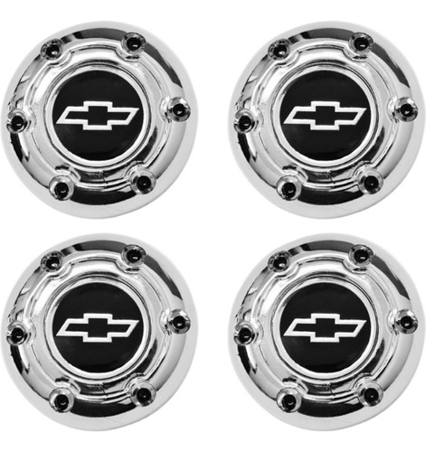 Tapones De Rines Chevrolet Tracker Negro Cromados 4 Piezas