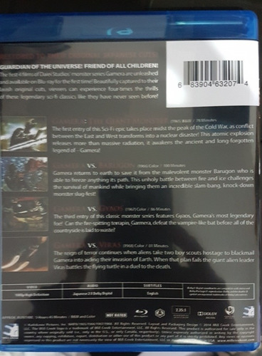 Gamera Collection Volume 1-1965-1968 Blu Ray Subtitulos