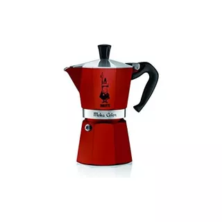 Moka Color Espresso Coffee Maker (6 Cups, Bordeaux)